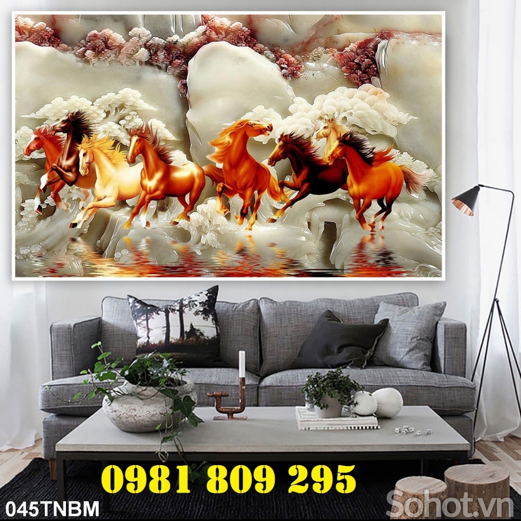 Tranh gạch , gạch ngựa ốp phòng khách HN888