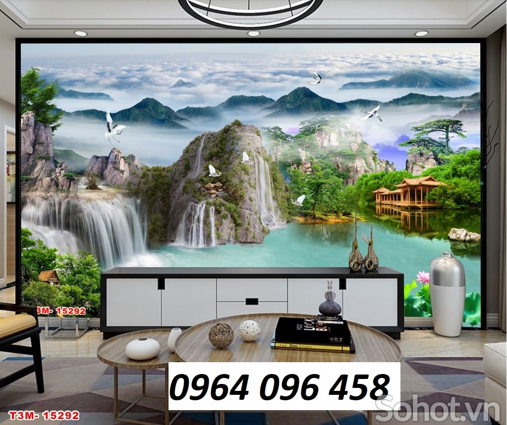 Mẫu tranh gạch 3d trang trí phòng khách - DNNN94