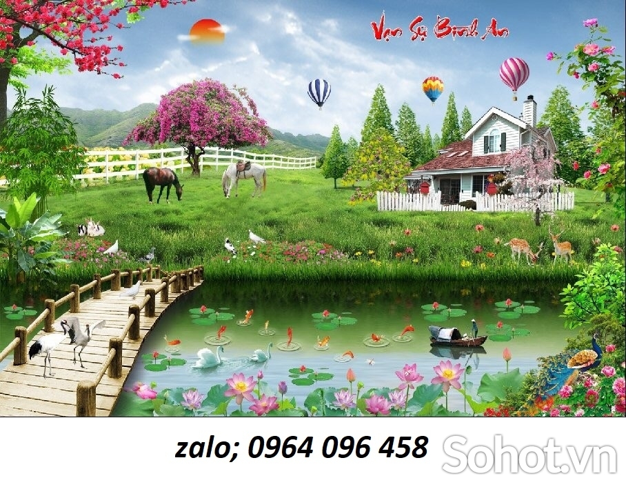 Tranh gạch 3d phong cảnh sơn thủy hữu tình - NC44