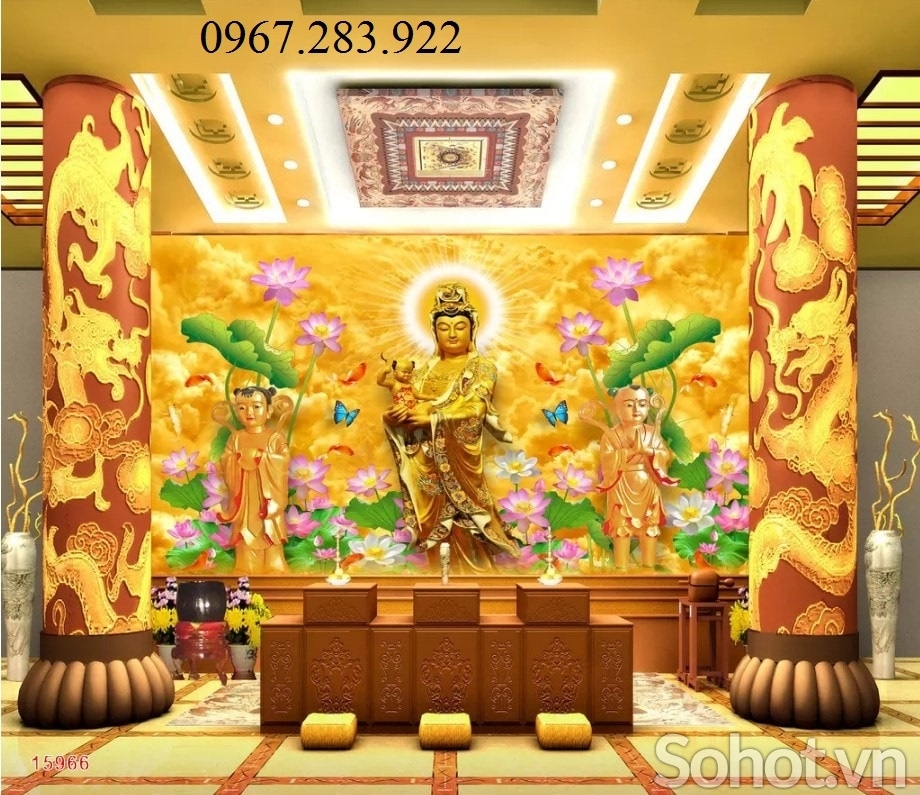 Gạch tranh- Tranh phòng thờ Phật Giáo