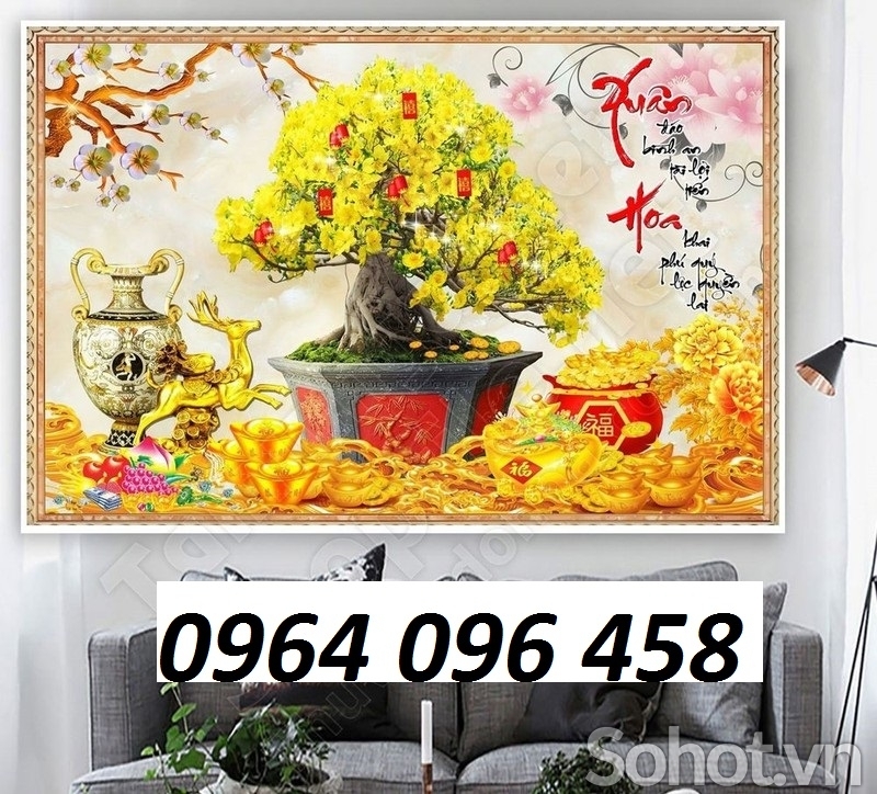 Mẫu tranh gạch 3d cây mai - GFD44