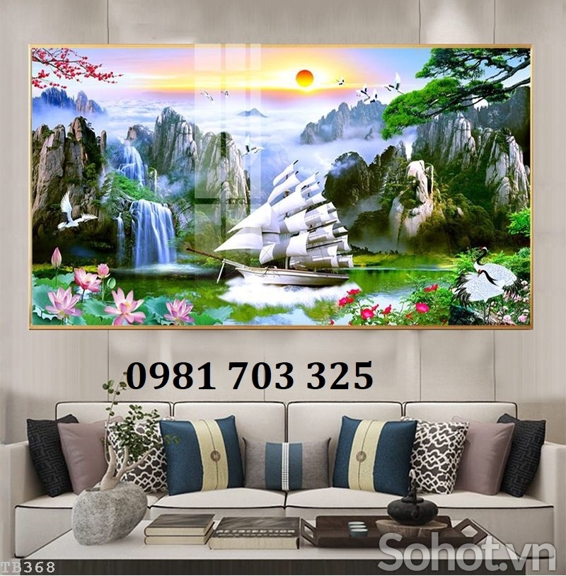 Tranh gạch thuận buồm xuôi gió đẹp