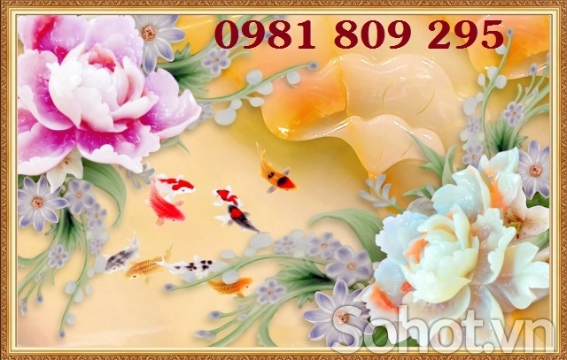 Gạch tranh trang trí phòng khách