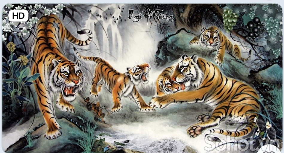 Tranh gạch hổ sơn lâm 3d