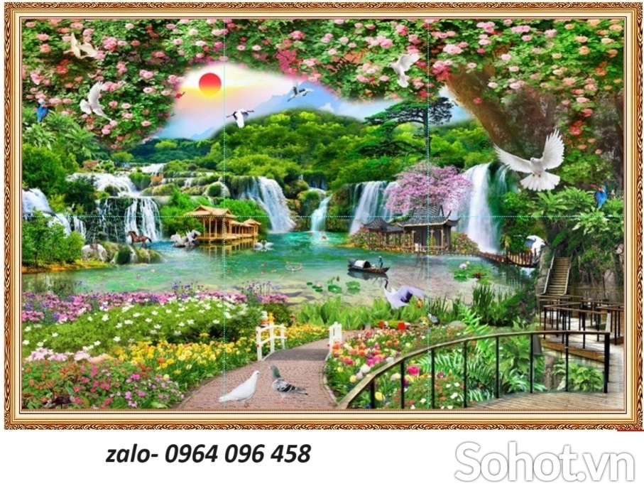 Gạch tranh 3d - tranh gạch 3d phong cảnh - HN800