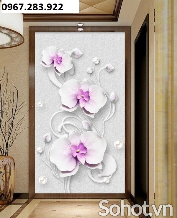 Tranh gạch 3D trang trí hoa lan