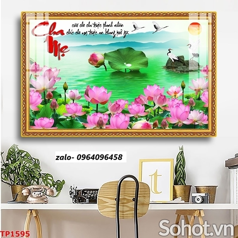 Tranh gạch 3d hoa sen - gạch tranh 3d hoa sen - SKL06