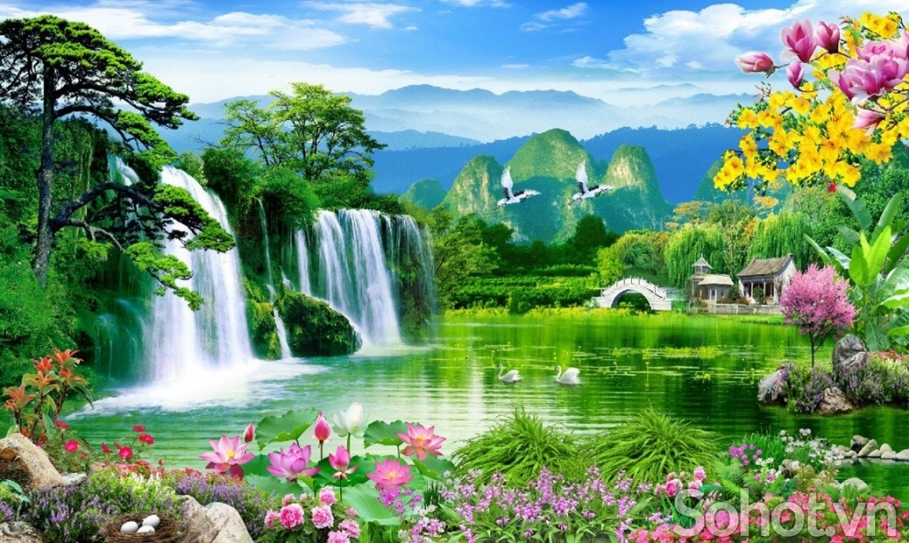 Tranh gạch 3d phong thủy phòng khách YTR5
