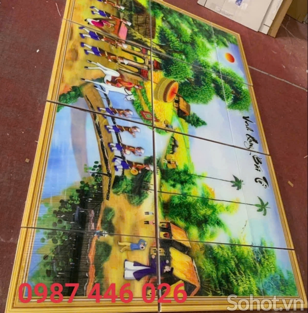 Ảnh thực tế, tranh gạch men 3d