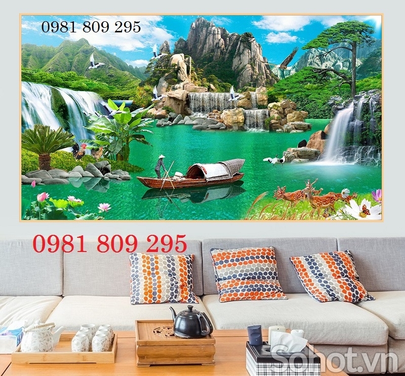 Gạch tranh mới 3d , tranh ốp phòng khách HQ999