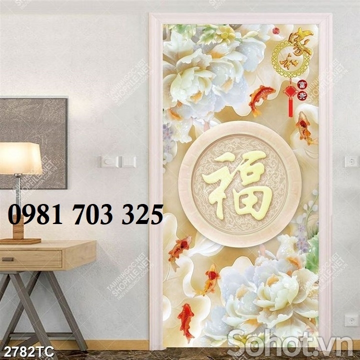 Tranh gạch hoa mẫu đơn 3D trang trí