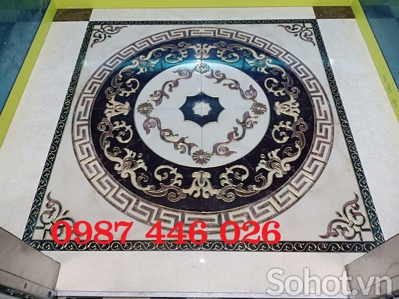 Gạch thảm vuông khắc vàng HP98383