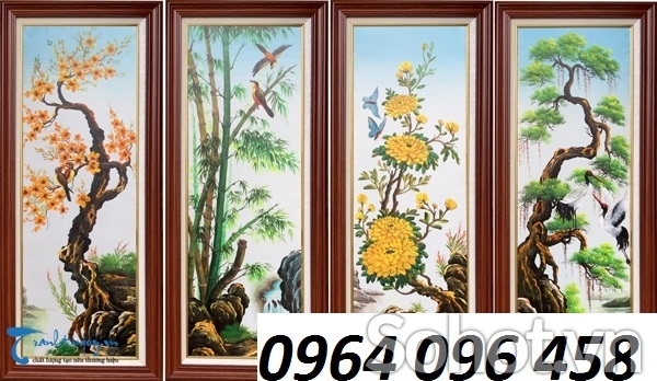 Tranh gạch 3d tứ quý - 843X