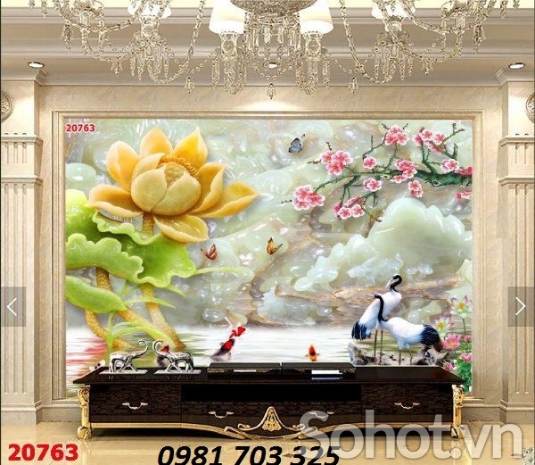 Tranh gạch sứ ngọc 3D trang trí phòng