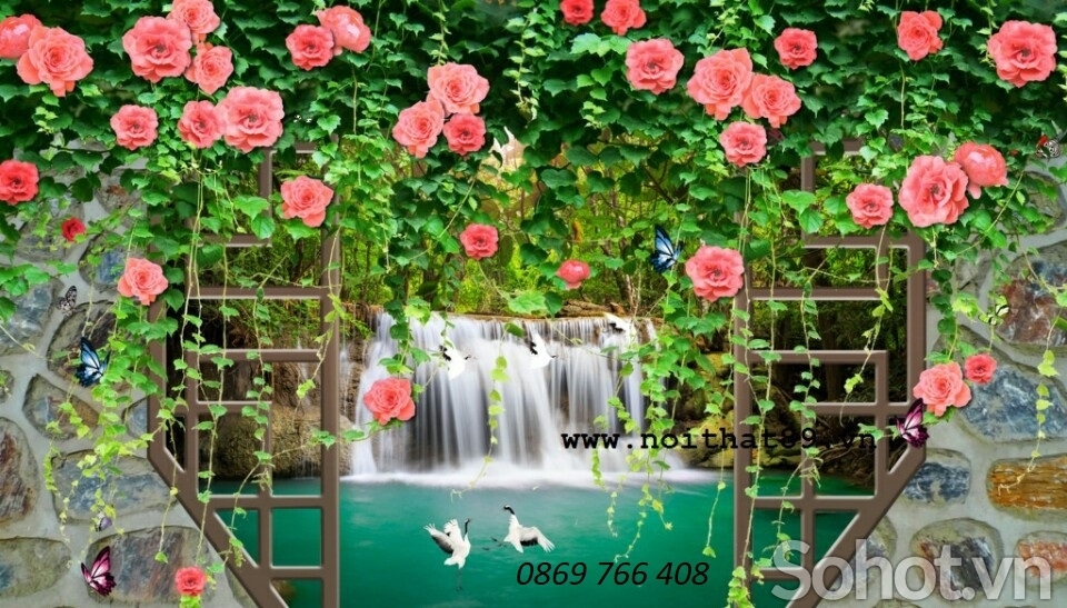 Tranh phong cảnh-Gạch tranh hoa hồng - Hà Nội 