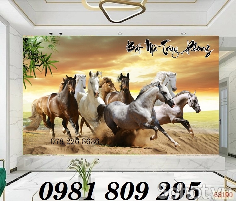 Mã đáo thành công - tranh gạch 3d ngựa ốp tường