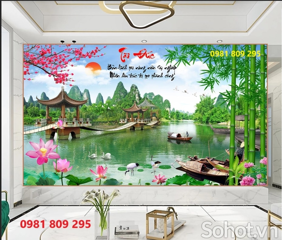 Gạch 3d trang trí , gạch ốp tường phong cảnh