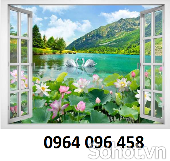 tranh 3d cửa sổ - tranh gạch 3d - DNM87