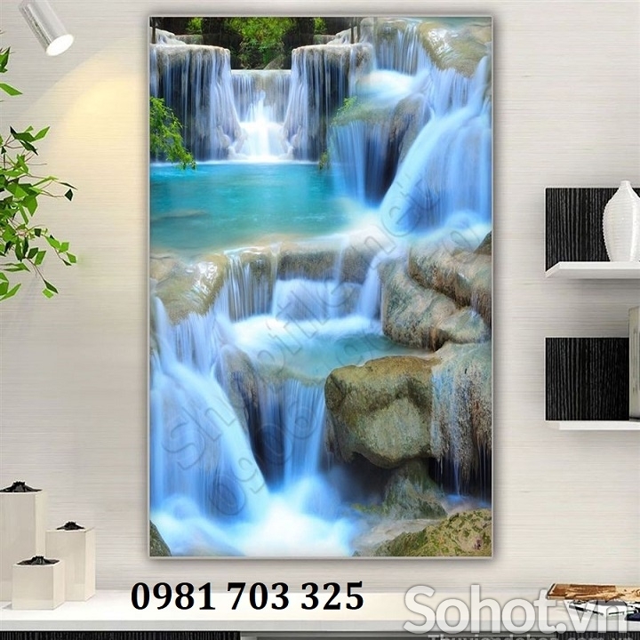 Gạch tranh khổ đứng 3D trang trí