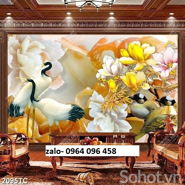 Gạch tranh 3d trang trí phòng khách - CB744