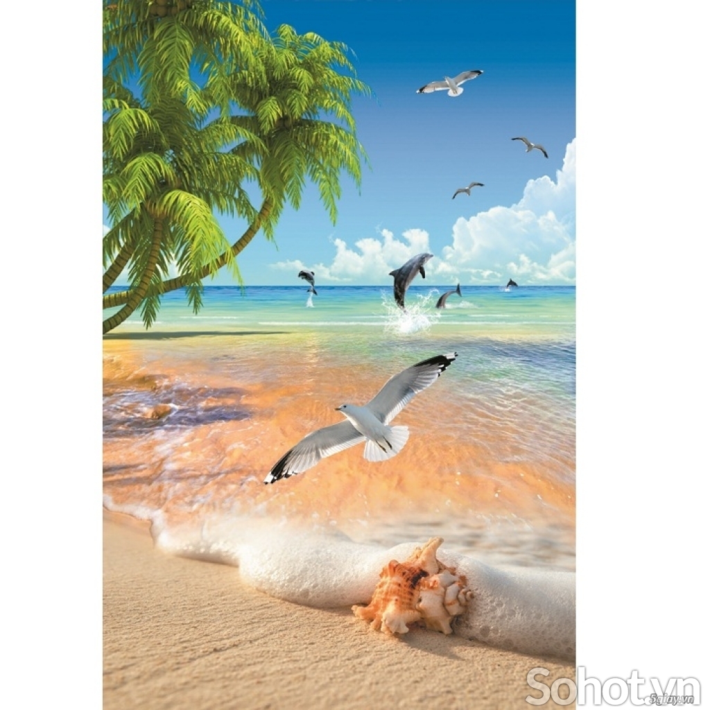 Tranh gạch 3d ốp tường phong cảnh biển - 99CB