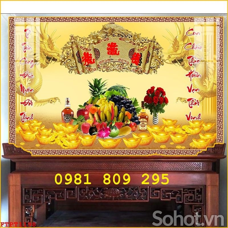 Gạch tranh trang trí ban thờ