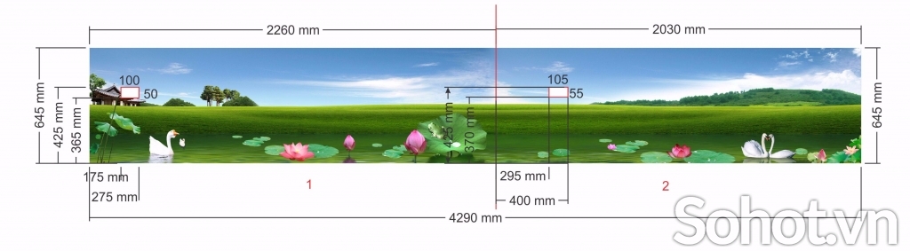 Tranh kính 3D ốp bếp