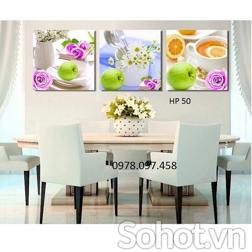 Trang trí phòng ăn - gạch tranh dán tường