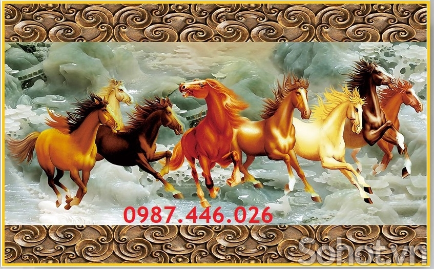 Tranh gạch men mã đáo thành công HP9723