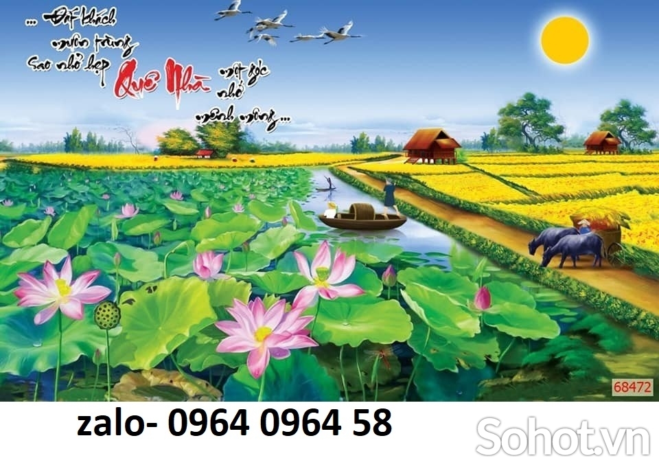 Tranh gạch 3d ốp tường phong cảnh đồng quê 3d - 888CV