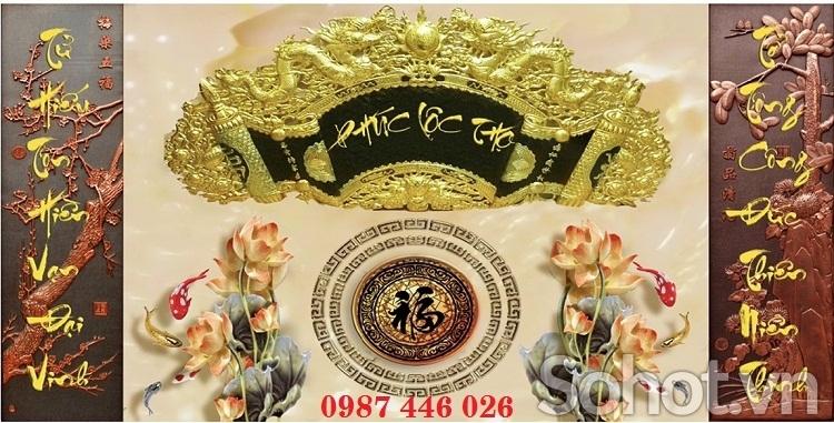 Gạch tranh phòng thờ HP722