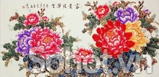 Gạch tranh phong hủy hoa mẫu đơn 3d - LCFV3