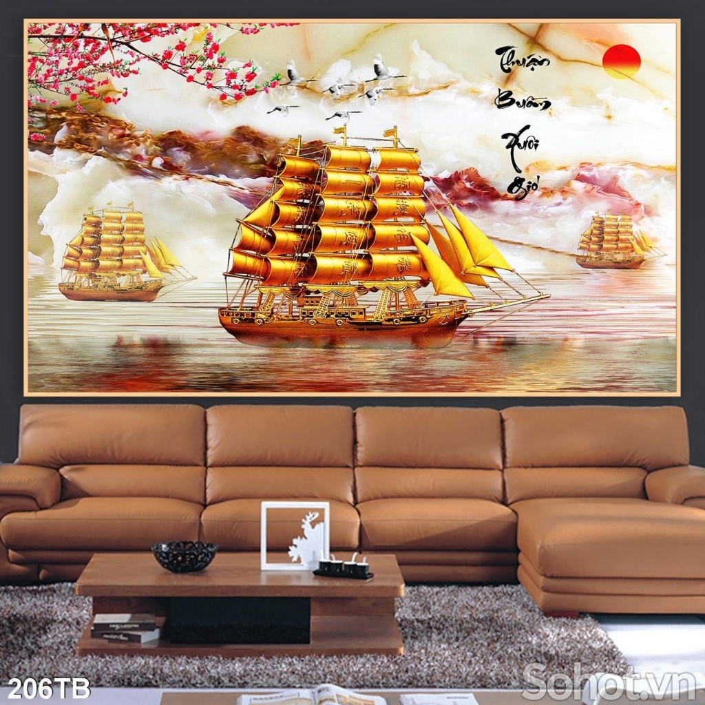 Tranh 3D- Tranh thuận buồm xuôi gió