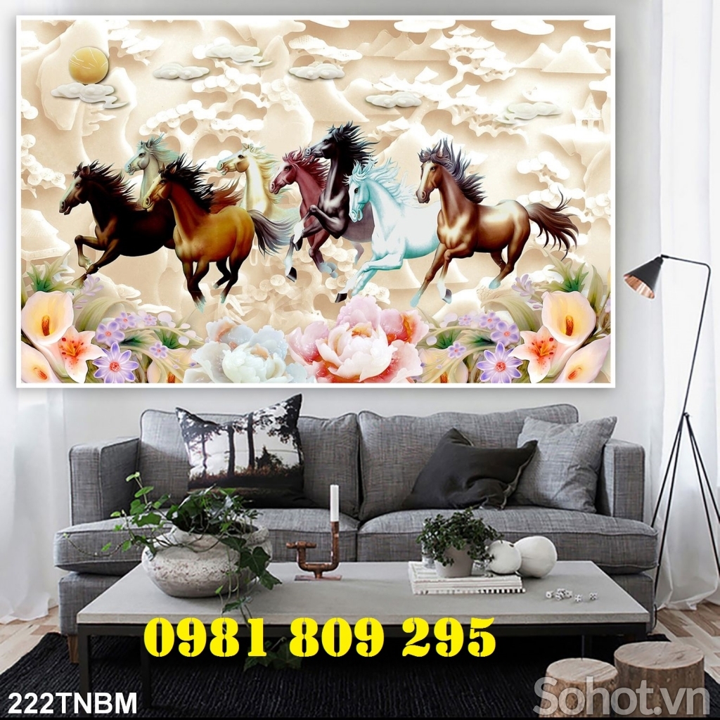 Tranh gạch 3d ngựa- mã đáo thành công HF5