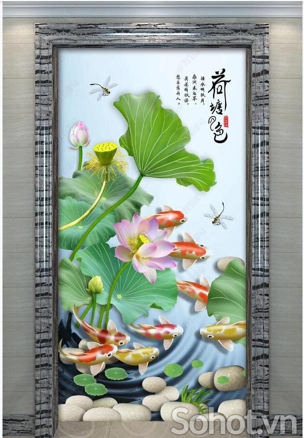 tranh khổ đứng- tranh gạch men 3D