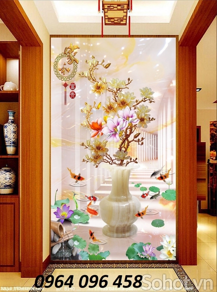 Tranh gạch 3d hoa sứ ngọc - SXMNN03
