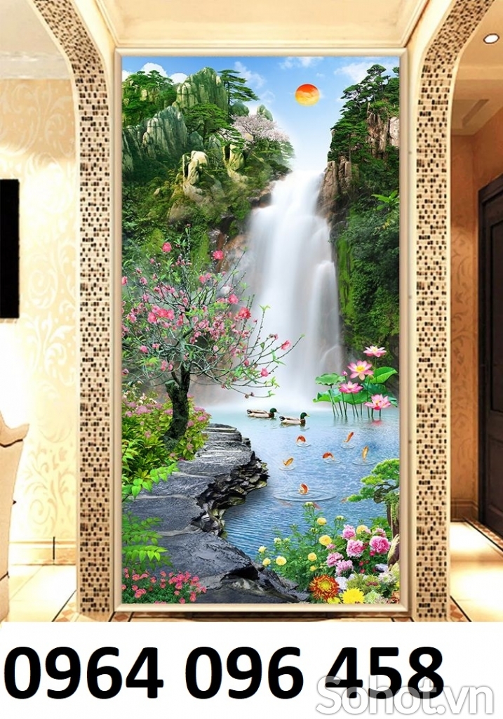 Tranh gạch 3d phong cảnh khổ đứng - DBBVN8