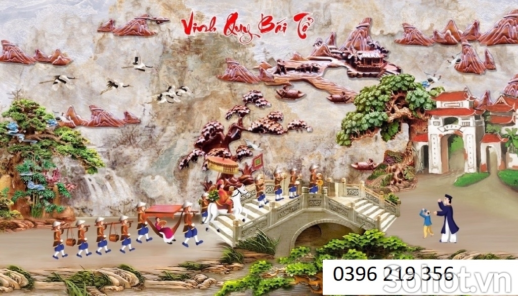 Tranh gạch đẹp vinh quy bái tổ