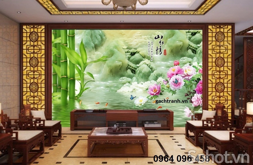 Tranh gạch men 3d phòng khách - GVG4