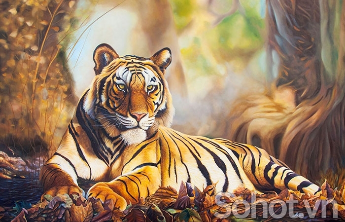 Gạch tranh 3d con hổ - 9432X