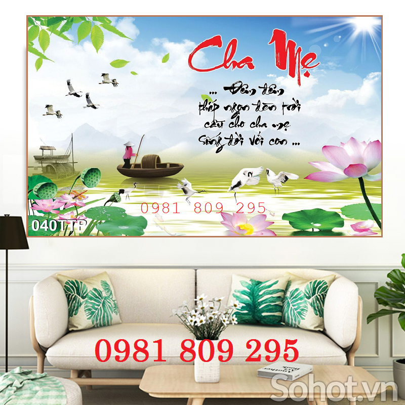 Mẫu tranh gạch hoa sen cao cấp JP65