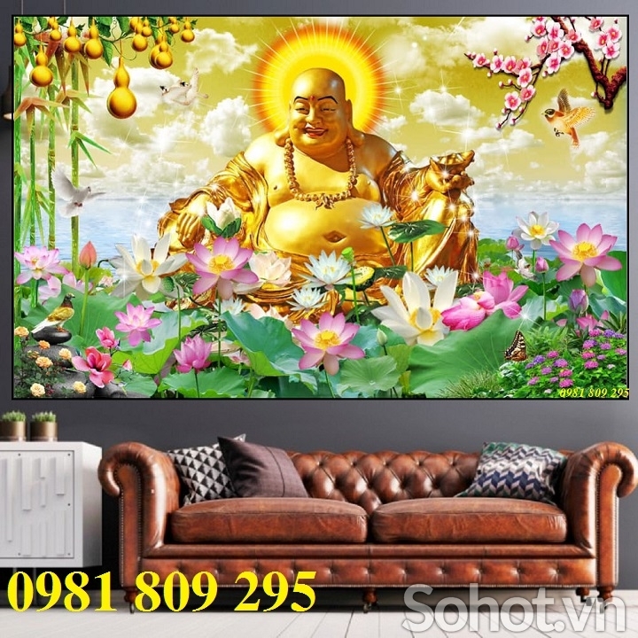 tranh gạch 3d tượng phật di lạc
