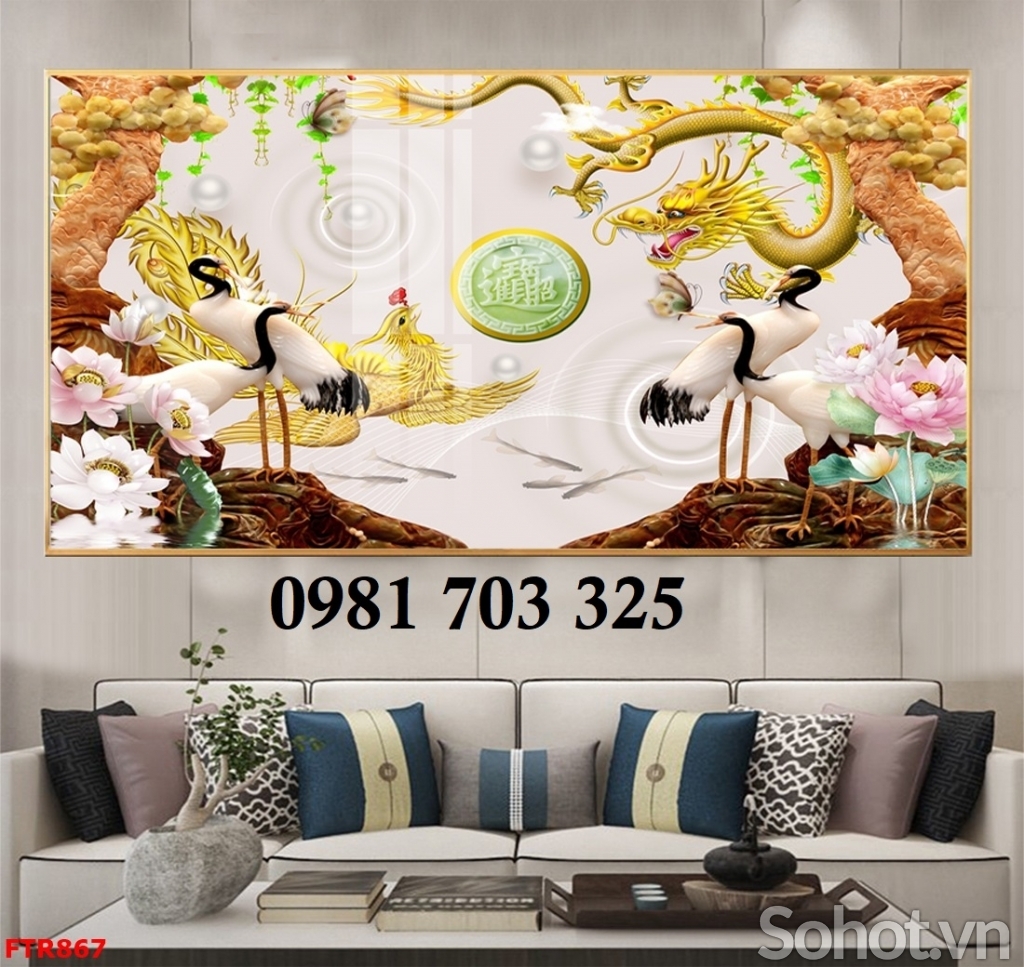 Tranh gạch 3D rồng phượng