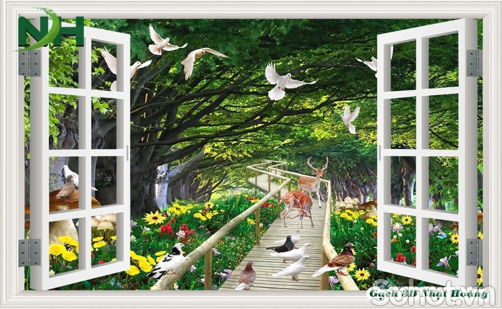 Tranh gạch 3d cửa sổ - SCNNV554