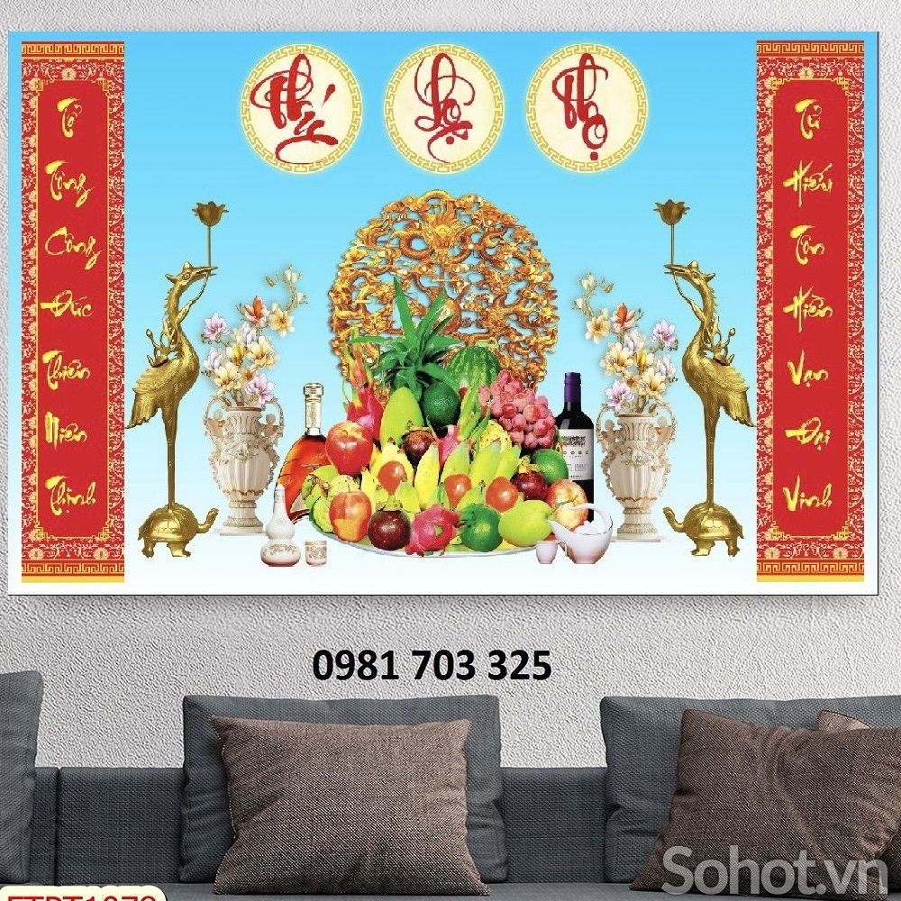 tranh 3D phòng thờ, gạch tranh ốp tường