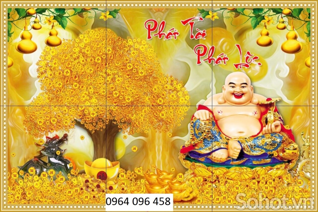 tranh gạch 3d cây tiền vàng - 85KD