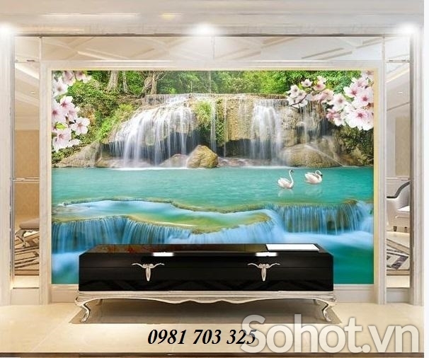 Tranh gạch 3D suối nước