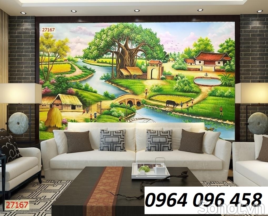 Mẫu tranh gạch 3d cảnh đồng quê - SXNN7