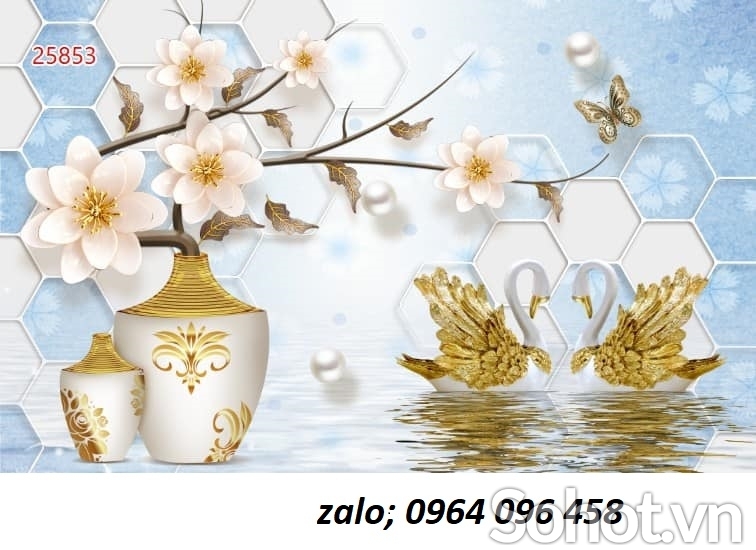 Mẫu tranh gạch men 3d phòng khách - DCB73