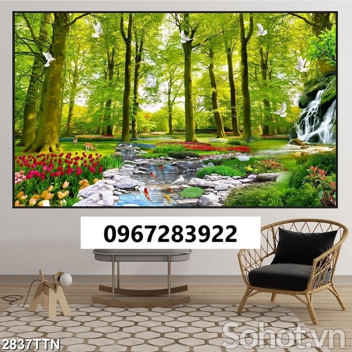 Tranh gạch phong thủy phong cảnh đẹp 3D